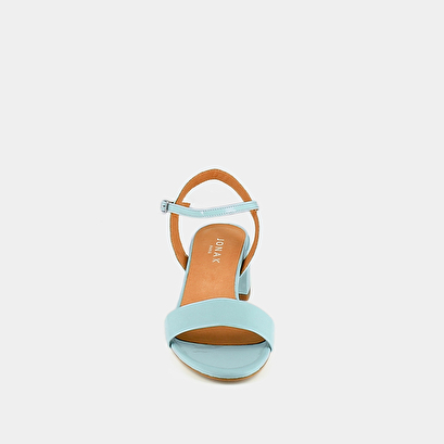 Sandales à talons et bouts ronds en vernis turquoise | ANKER | Jonak