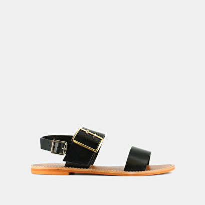 Sandales à boucles en cuir noir | WENDEL | Jonak