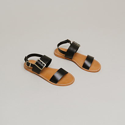 Sandales à boucles en cuir noir | WENDEL | Jonak