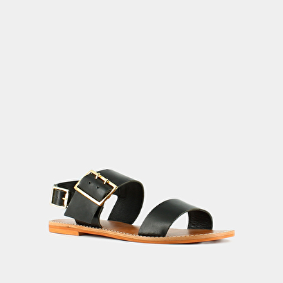 Sandales à boucles en cuir noir | WENDEL | Jonak
