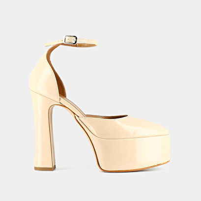 Babies à talons et plateformes en vernis beige | JENNY | Jonak