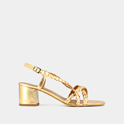 Sandales à brides croisées en cuir métallisé or | VALI | Jonak