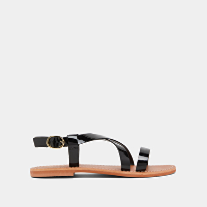 Sandales à brides croisées en vernis noir | WIAM | Jonak