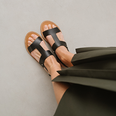 Sandales en cuir noir | WILLONA | Jonak