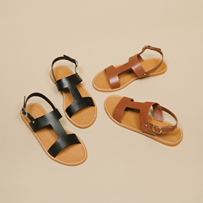 Sandales en cuir noir | WILLONA | Jonak