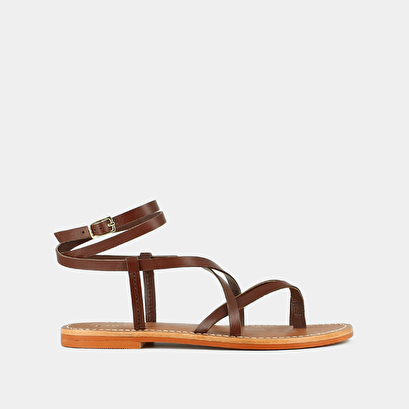 Sandales à brides en cuir marron | WOULLY | Jonak