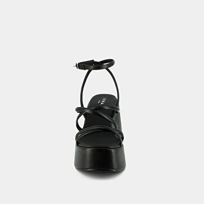 Sandales à brides et à plateformes en cuir noir | NOLWENN | Jonak