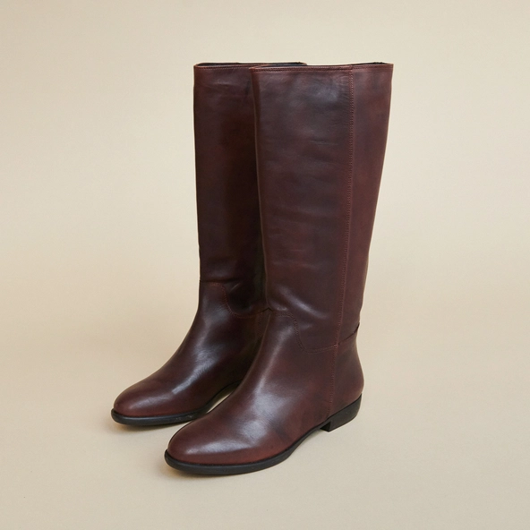 Bottes plates en cuir marron | 1137 | Jonak