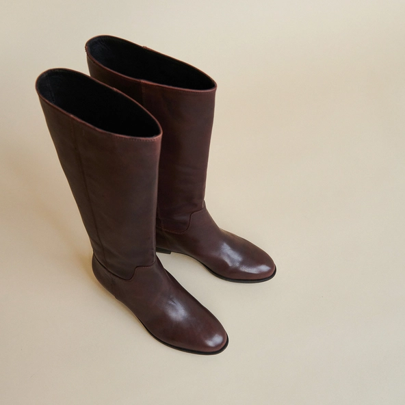 Bottes plates en cuir marron | 1137 | Jonak
