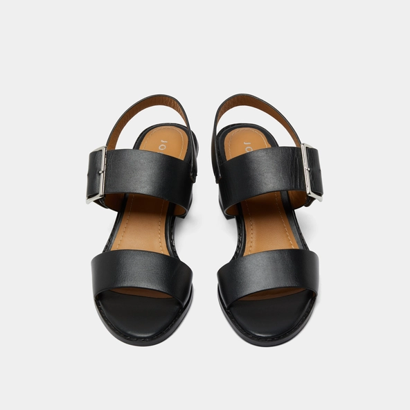 Sandales à talons et brides en cuir noir | ACRE | Jonak
