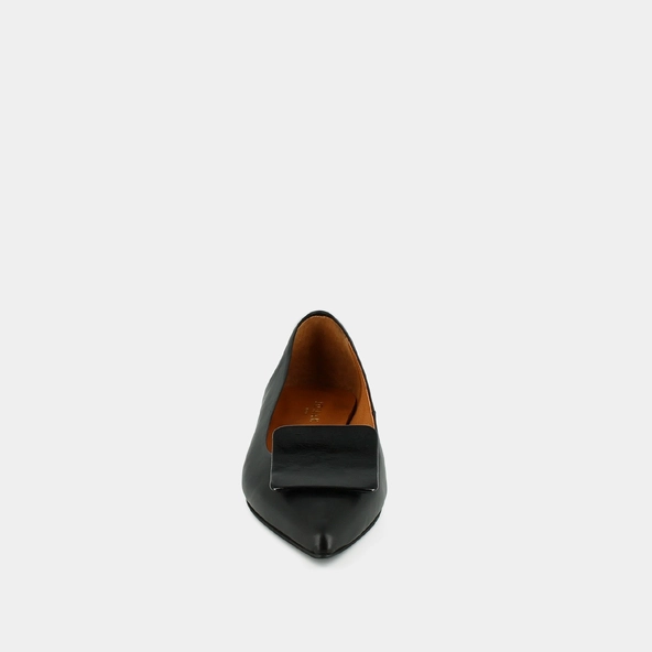 Ballerines à bouts pointus en vernis plissé noir | DURABLE | Jonak