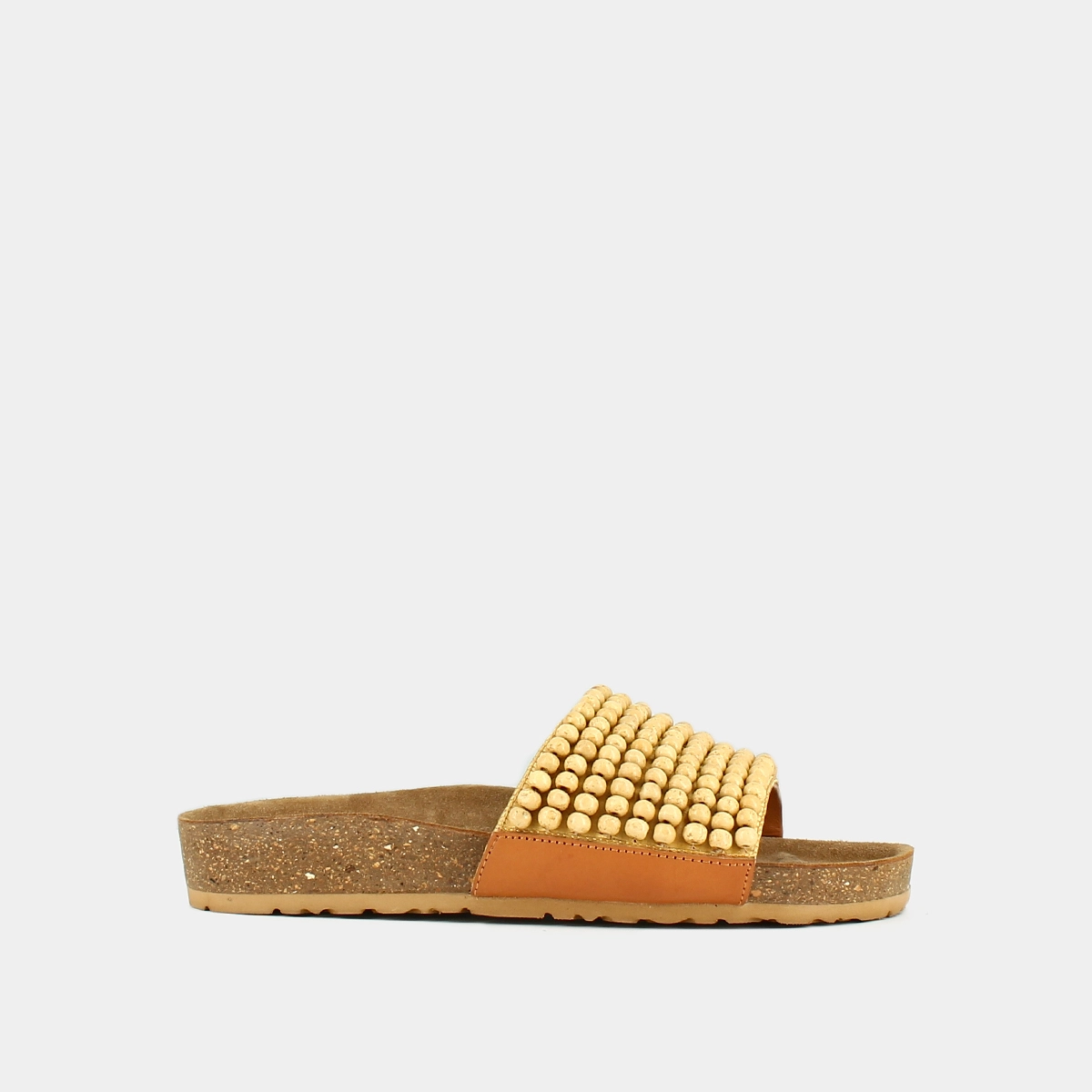 Mules à perles en cuir beige | WALKY | Jonak