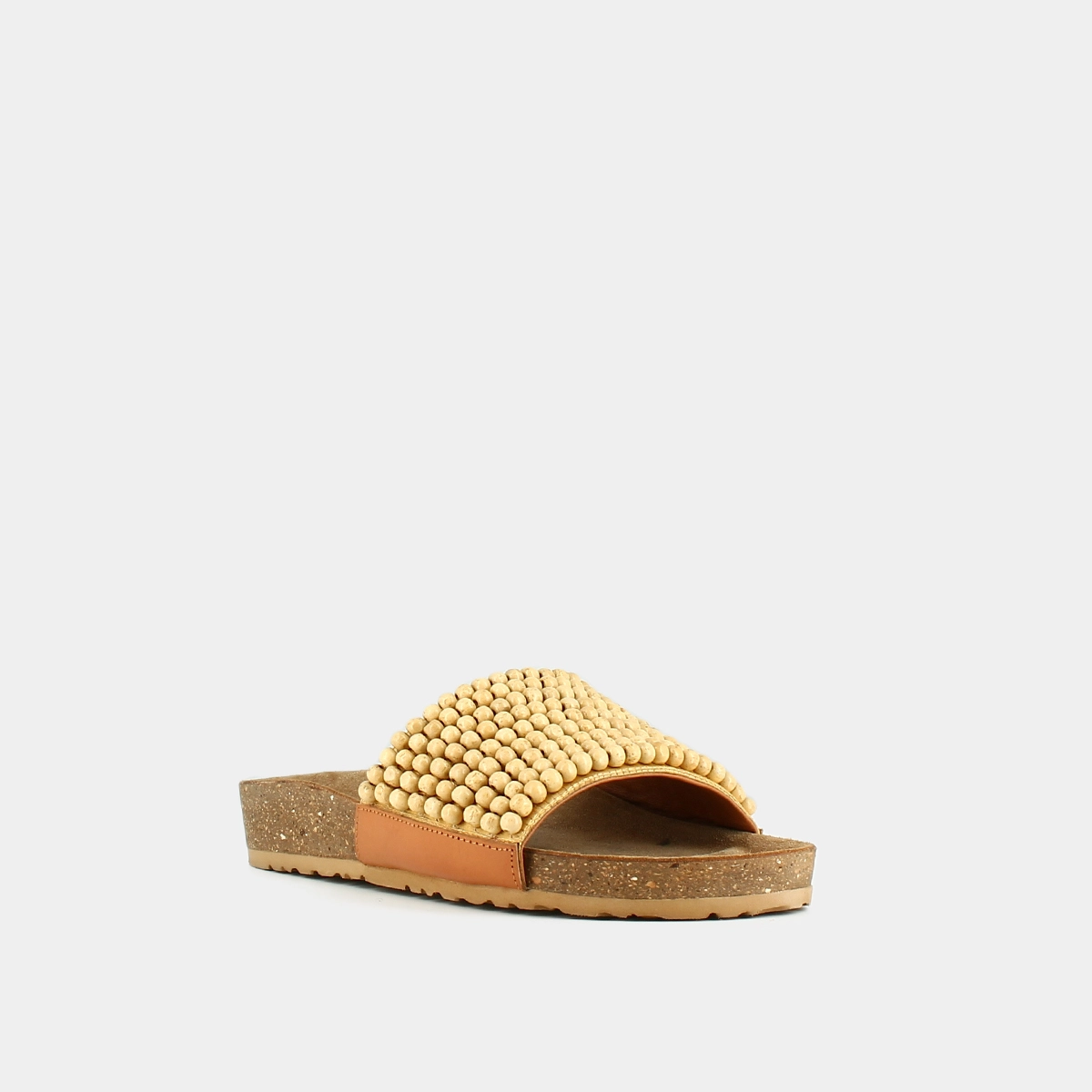 Mules à perles en cuir beige | WALKY | Jonak
