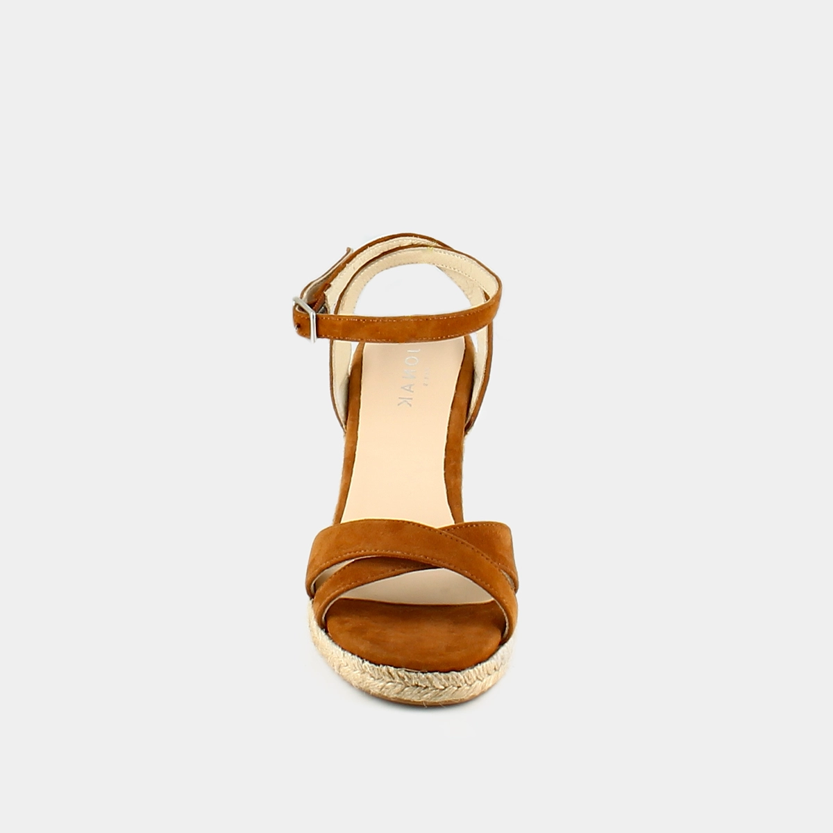 Espadrilles à talons hauts et brides en croute cognac | SIBEL | Jonak