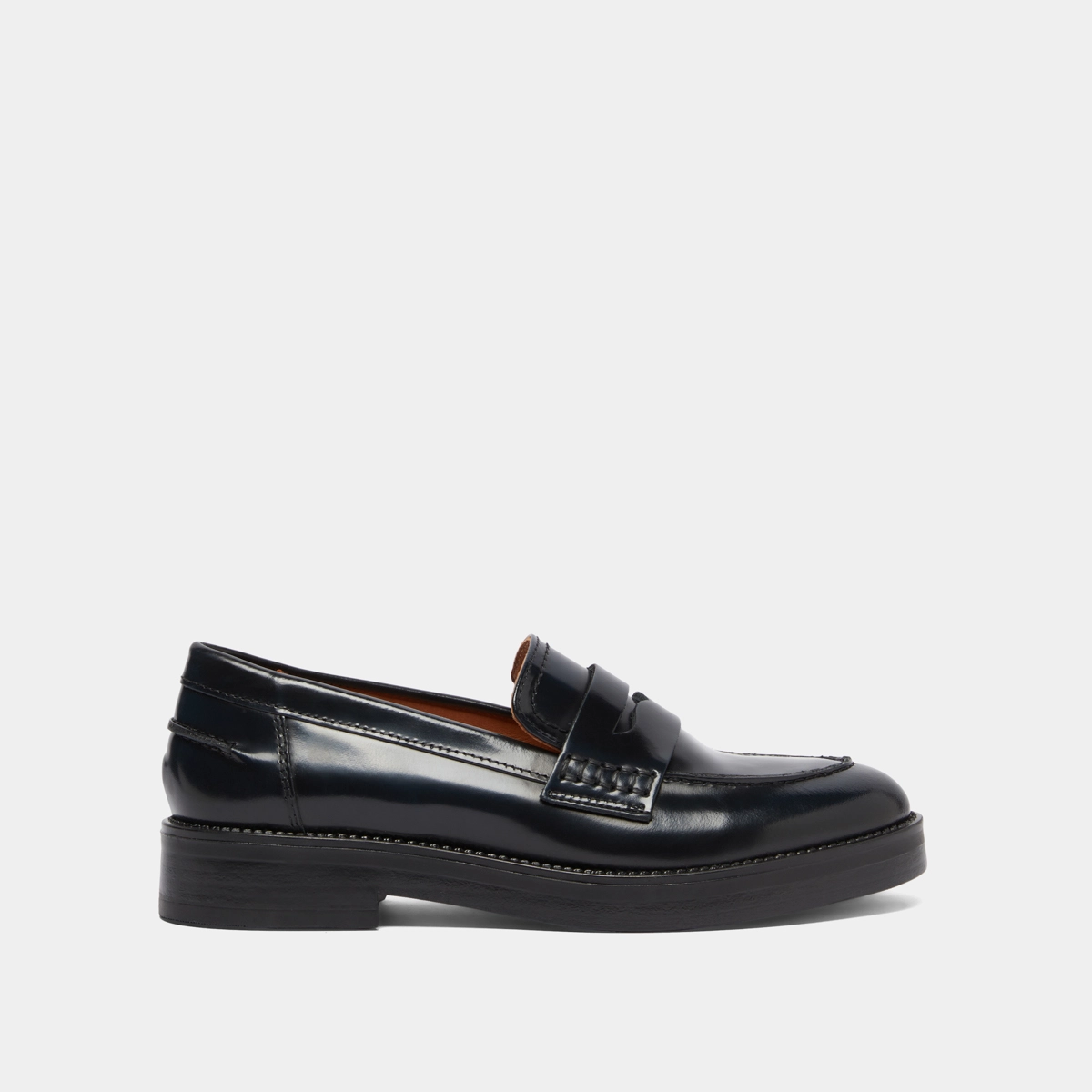 Mocassins &agrave; bouts ronds en cuir patin&eacute; bleu | MIRNA | Jonak