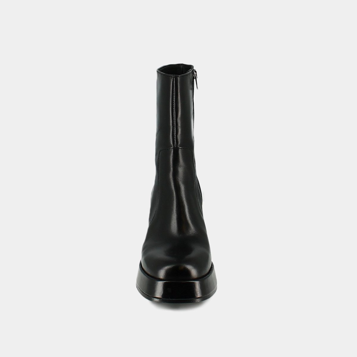 Bottines &agrave; talons et bouts carr&eacute;s en cuir noir | BALDWIN | Jonak