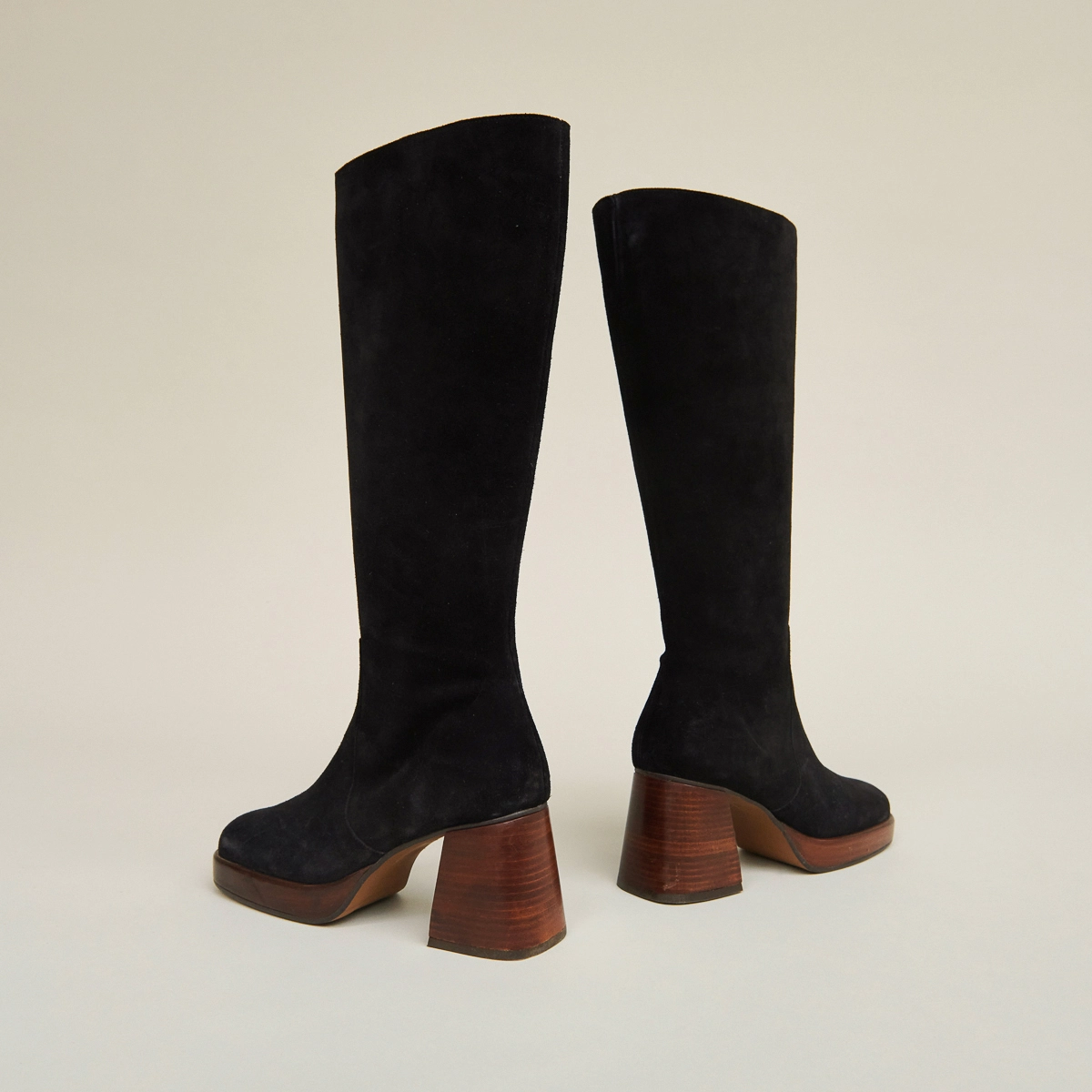Bottes à plateformes en croute noir | BETINA | Jonak