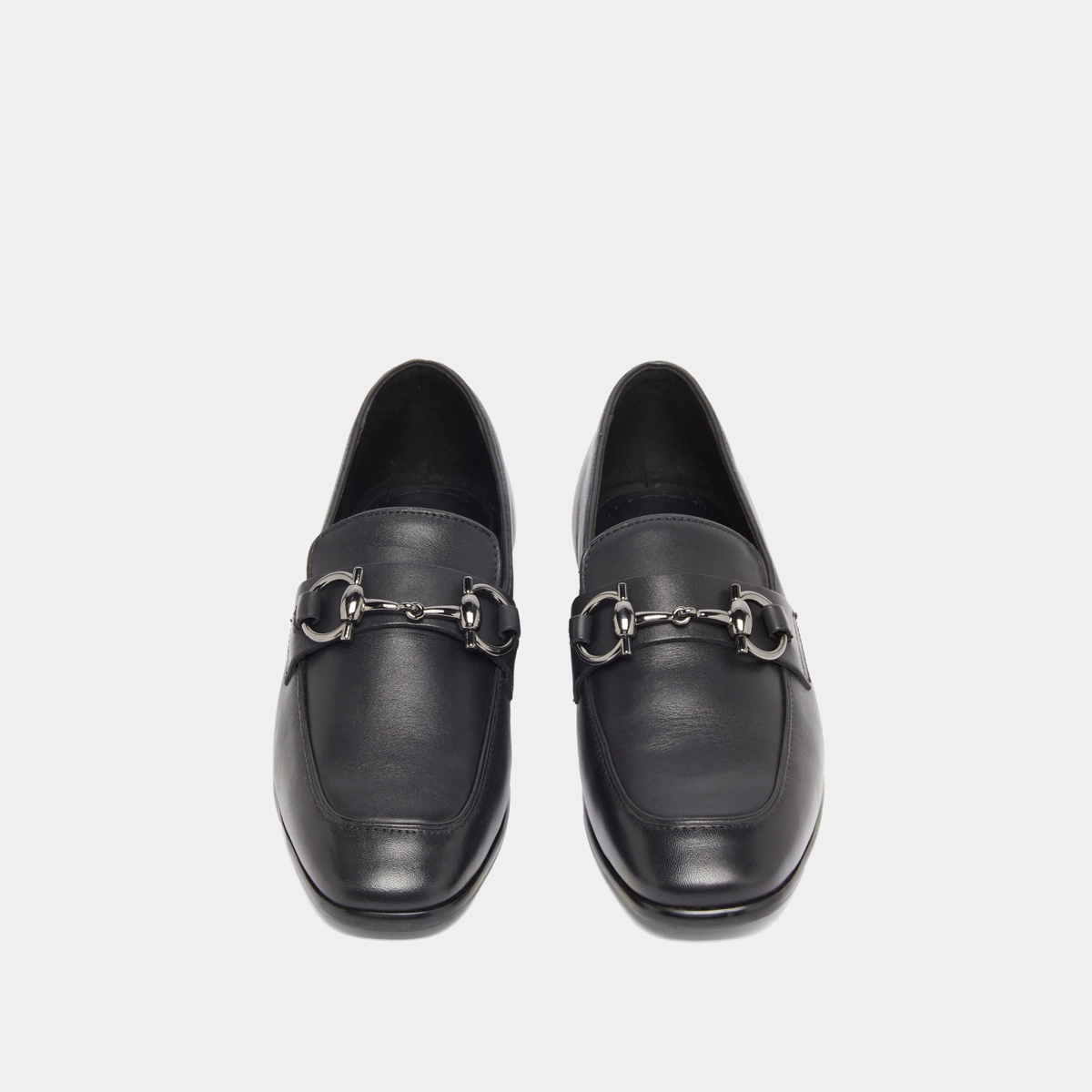 Mocassins &agrave; mors et bouts carr&eacute;s en cuir noir | AMELLE | Jonak