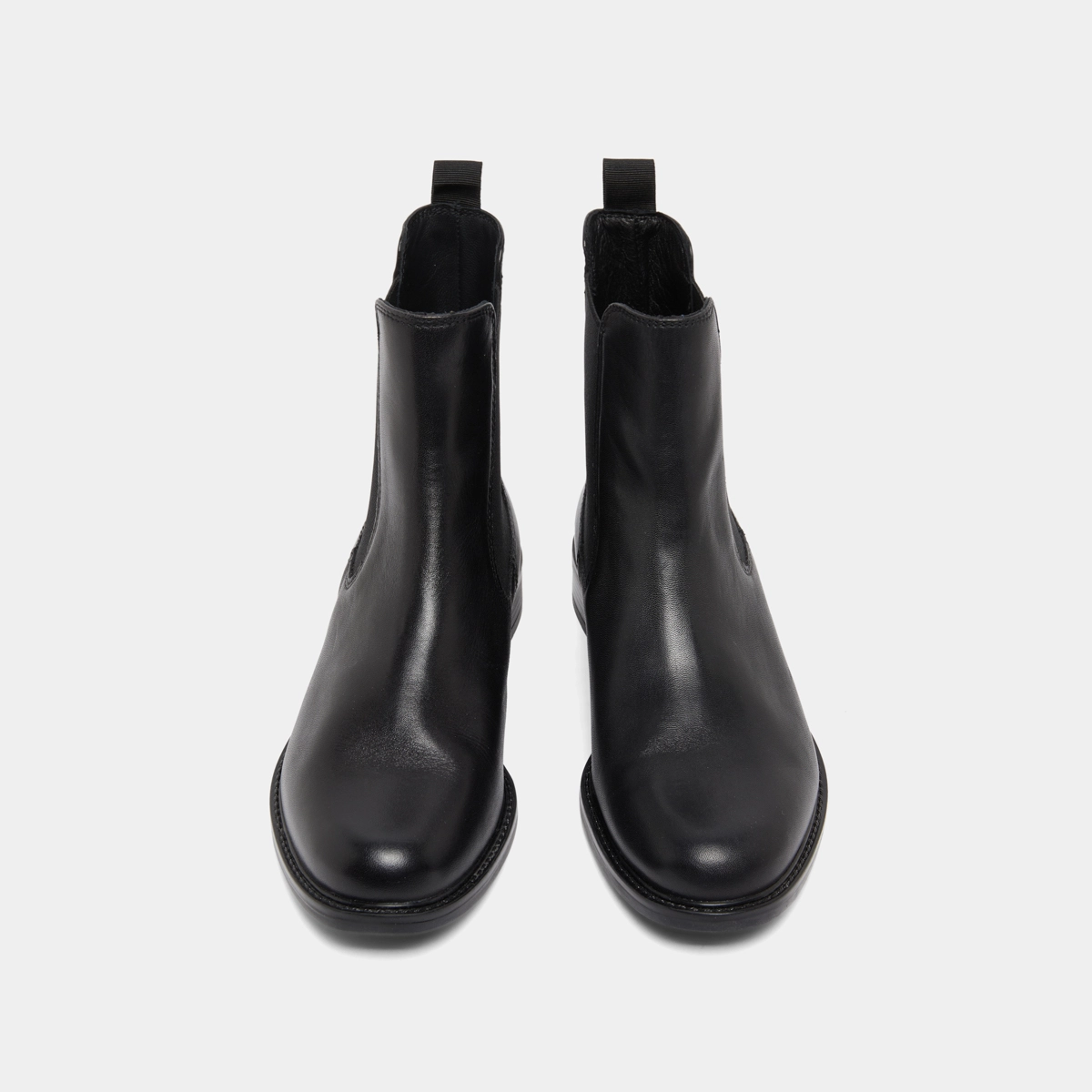 Bottines &agrave; bouts ronds en cuir noir | AUDRY | Jonak