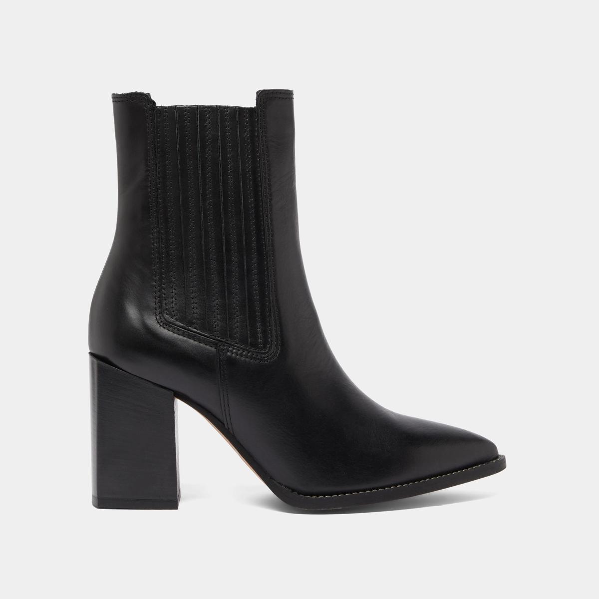 Bottines &agrave; talons et bouts pointus en cuir noir | PERLINE | Jonak
