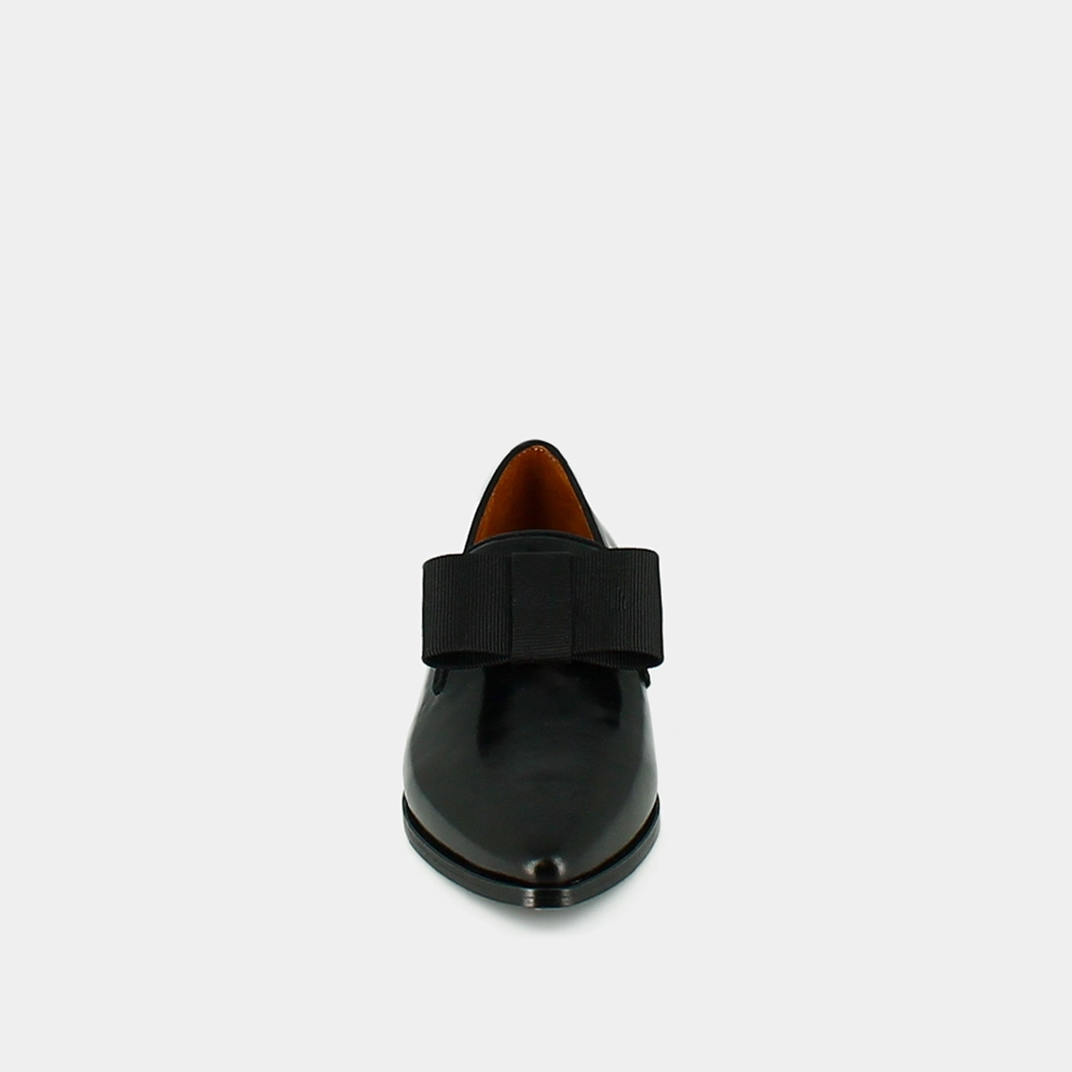 Mocassins &agrave; noeuds et bouts pointus en cuir noir | ANGLET | Jonak