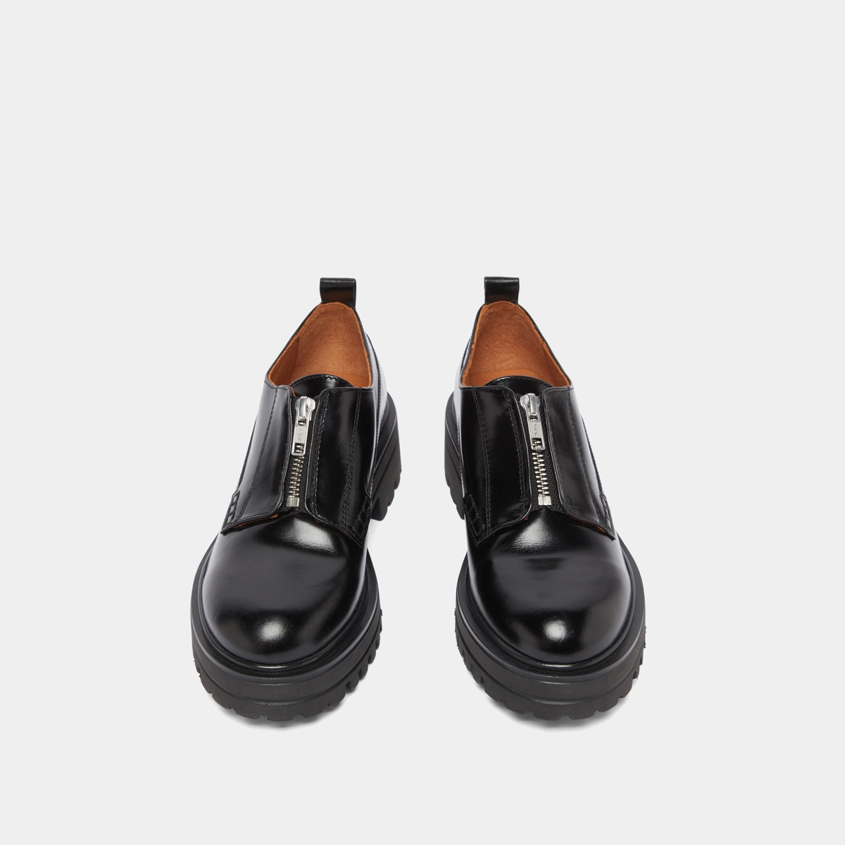 Derbies &agrave; fermetures &eacute;clairs et semelles... en cuir noir | ANTALYA | Jonak