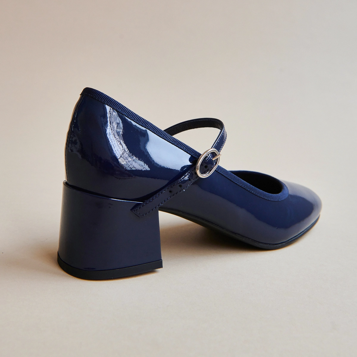 Babies à talons en cuir verni bleu | DALMATIE | Jonak