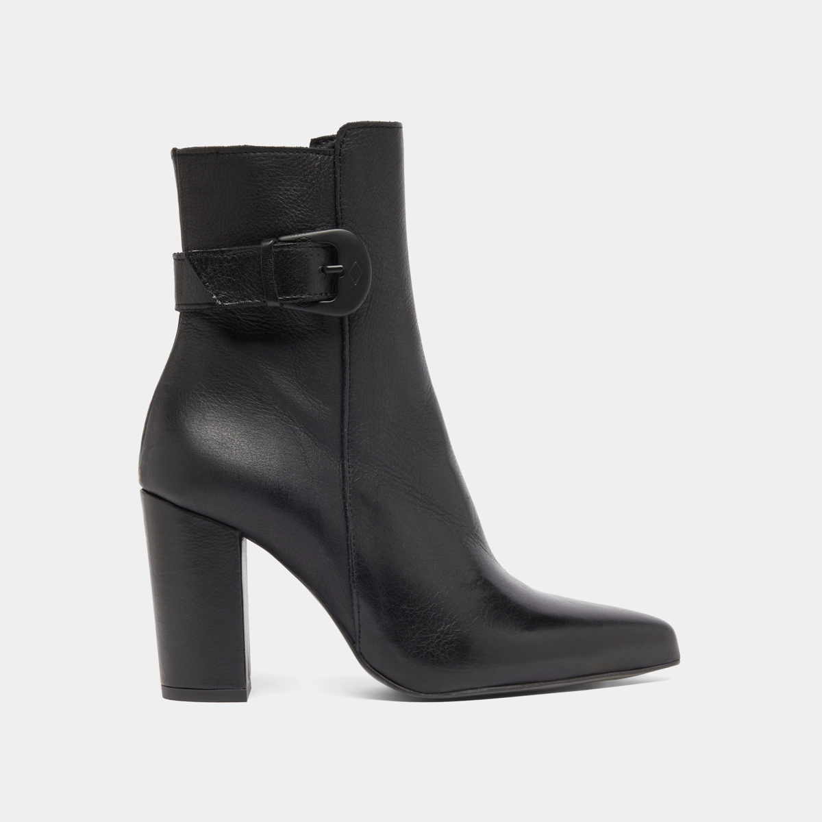 Bottines à bouts pointus et boucles en cuir noir | BETH | Jonak