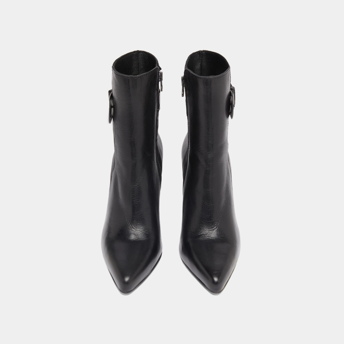 Bottines à bouts pointus et boucles en cuir noir | BETH | Jonak
