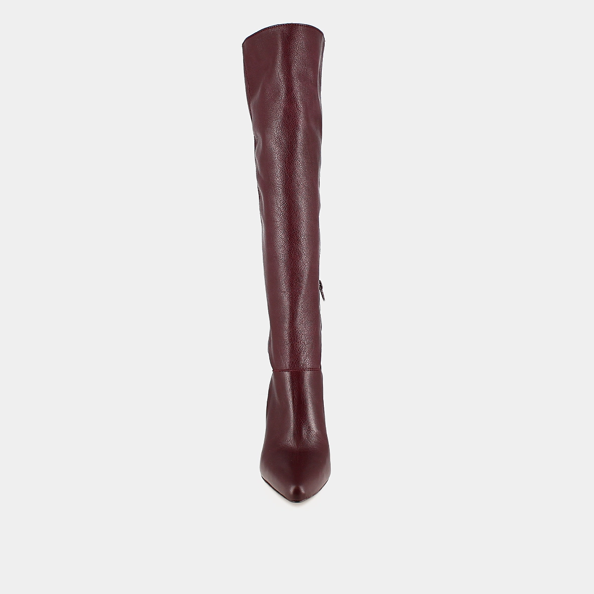 Bottes hautes à talons et bouts pointus en cuir bordeaux | BETHANY | Jonak
