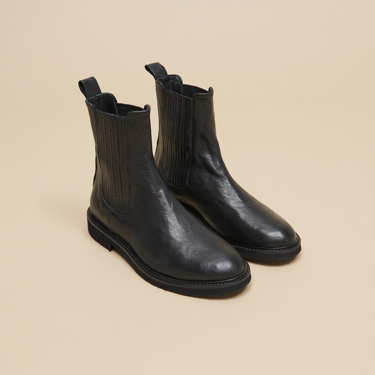 Chelsea boots en cuir vieilli noir | RICK | Jonak