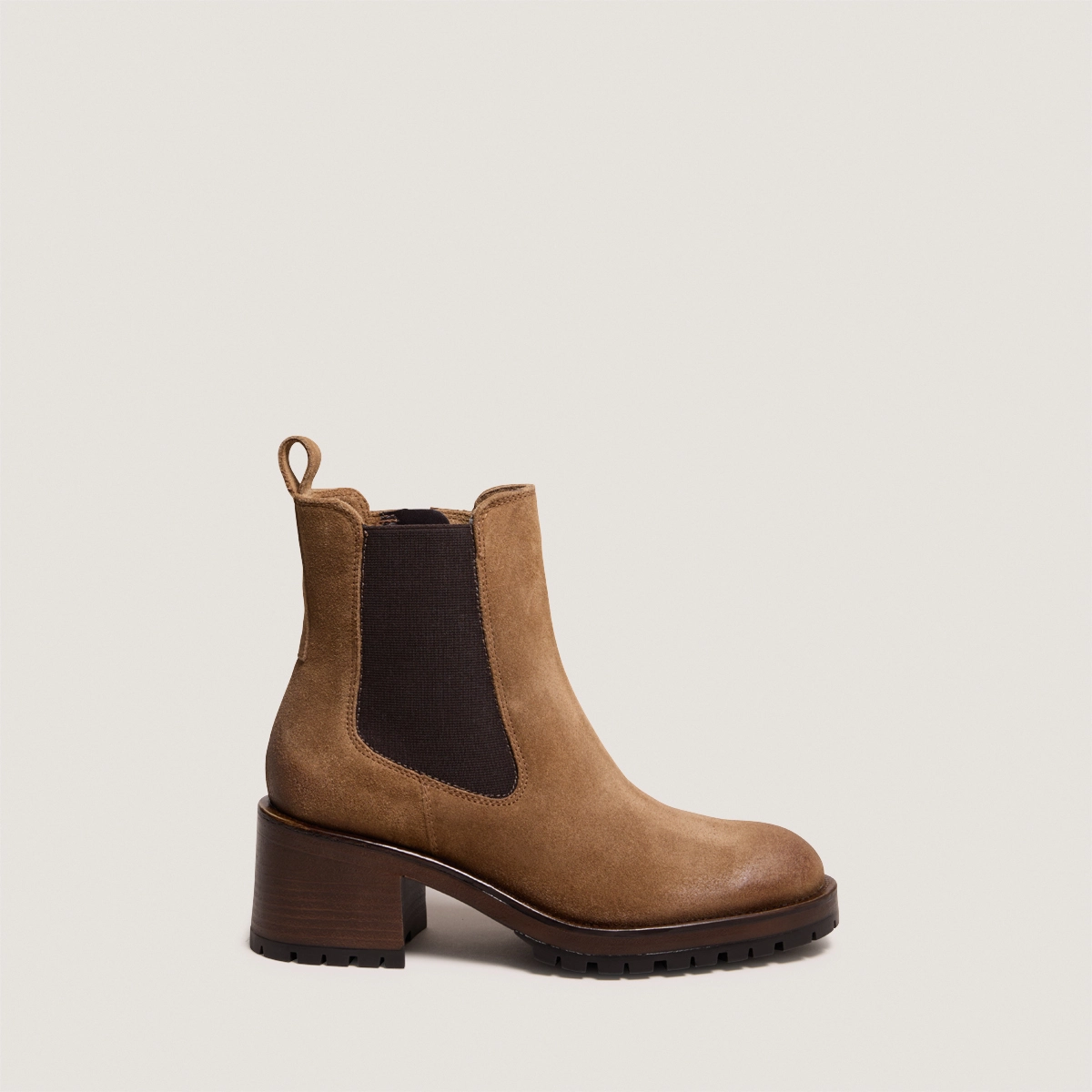 Boots à larges élastiques en croûte taupe | CECILE | Jonak