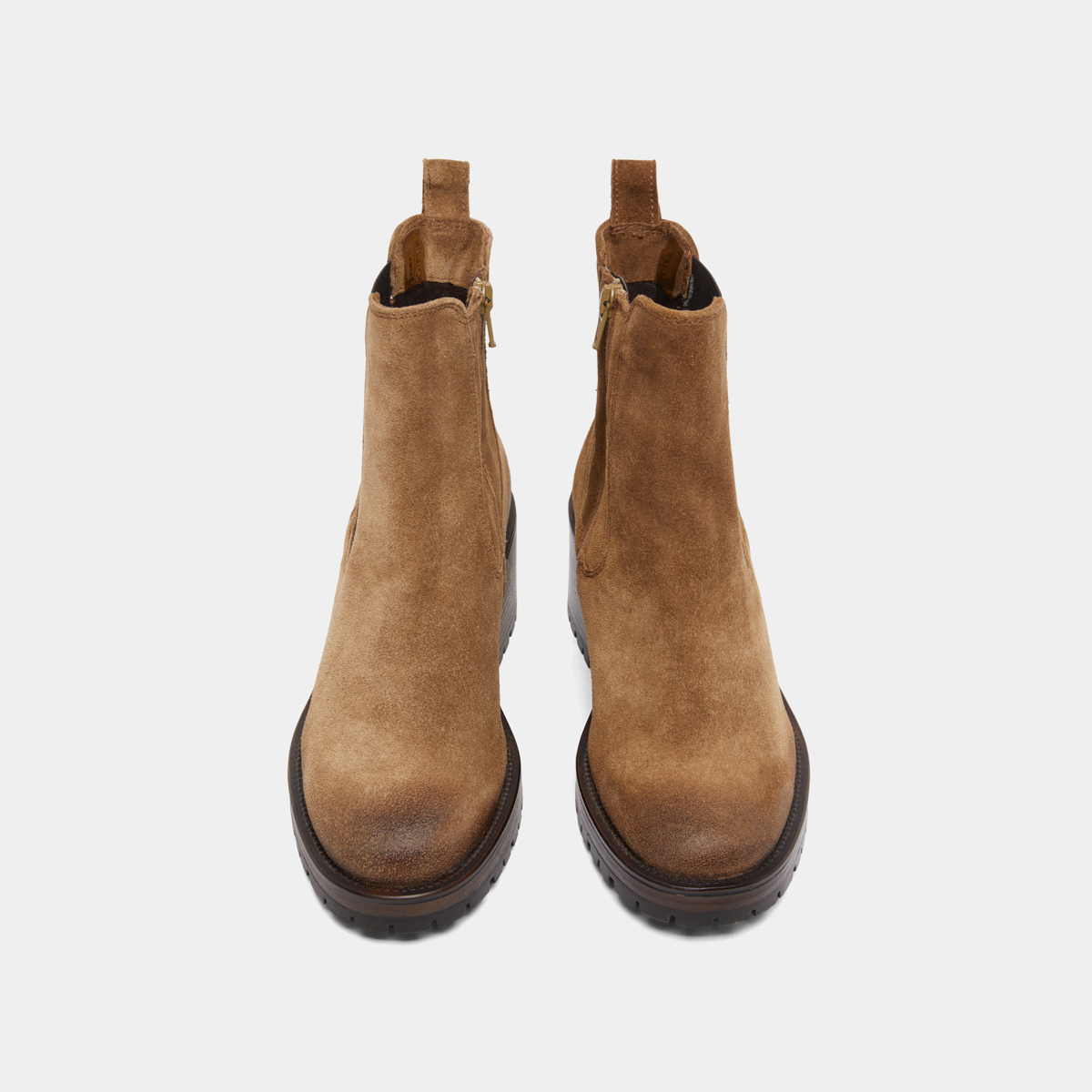 Bottines à semelles crantées en croute taupe | CECILE | Jonak