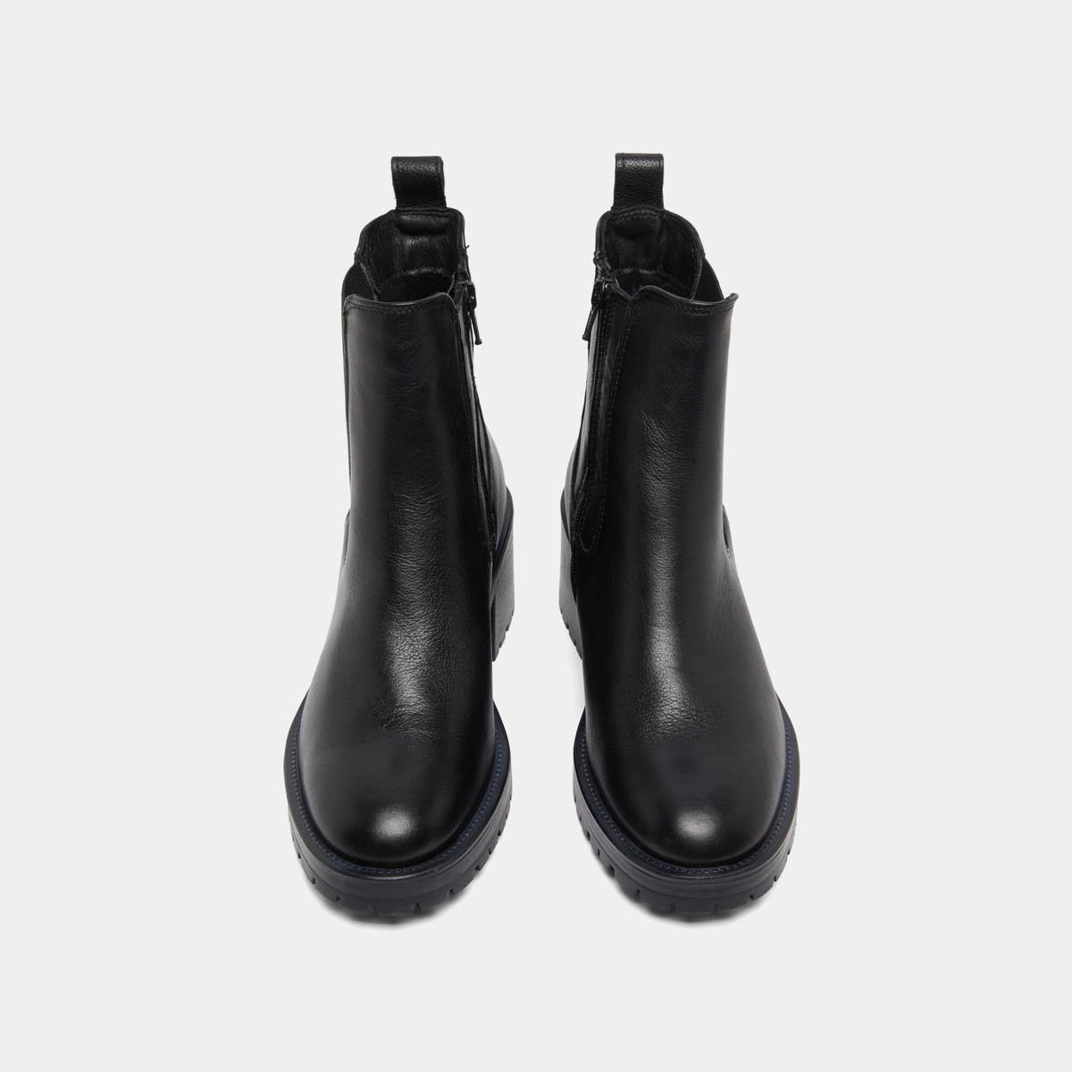 Boots à larges élastiques en cuir grainé noir | CECILE | Jonak