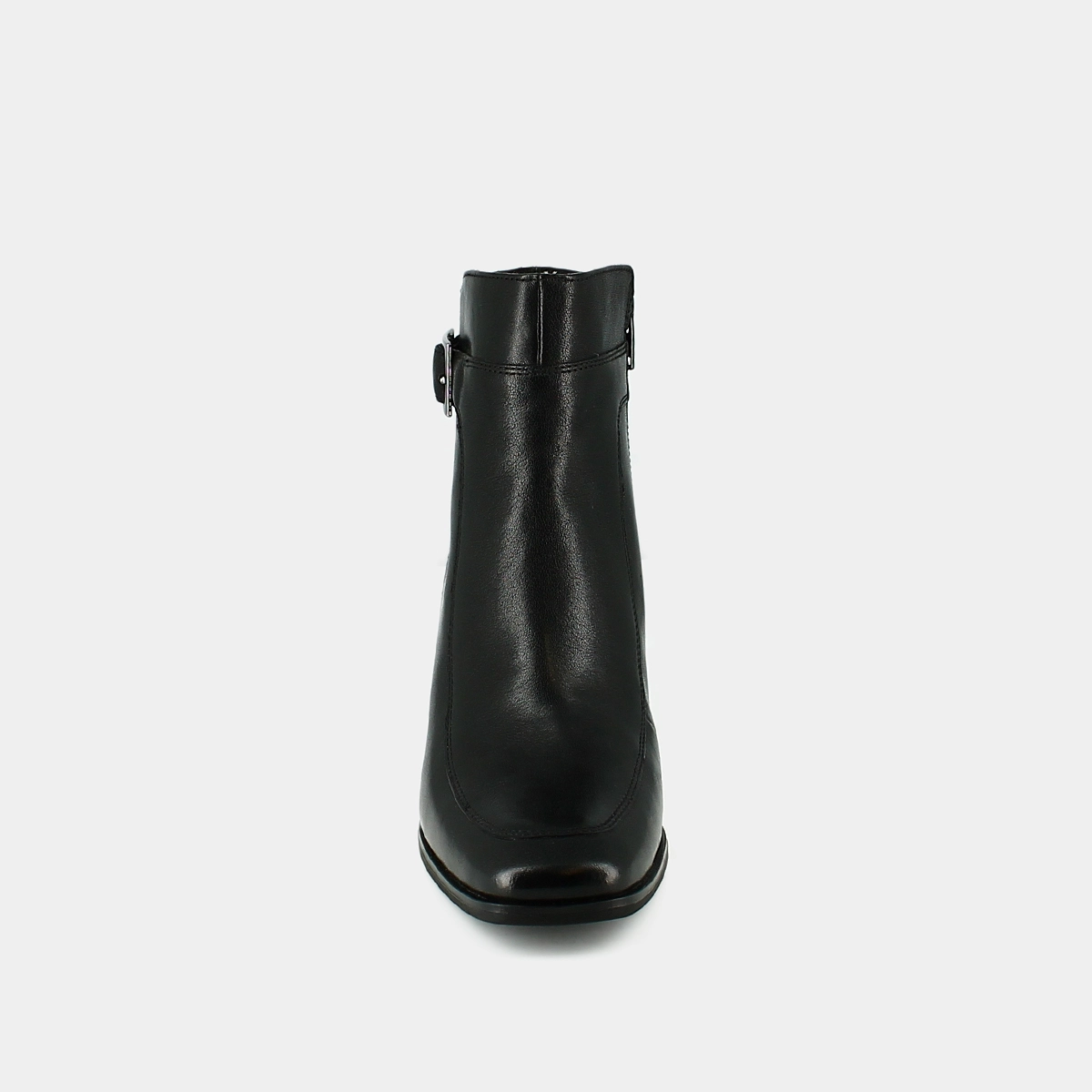 Bottines &agrave; talons et boucles en cuir noir | ADRIETTE | Jonak