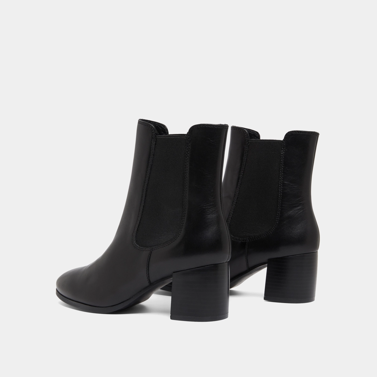 Bottines &agrave; talons et &eacute;lastiques en cuir noir | ALDERIC | Jonak