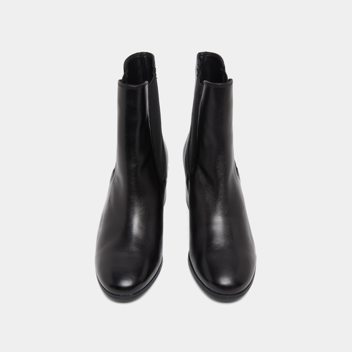 Bottines &agrave; talons et &eacute;lastiques en cuir noir | ALDERIC | Jonak