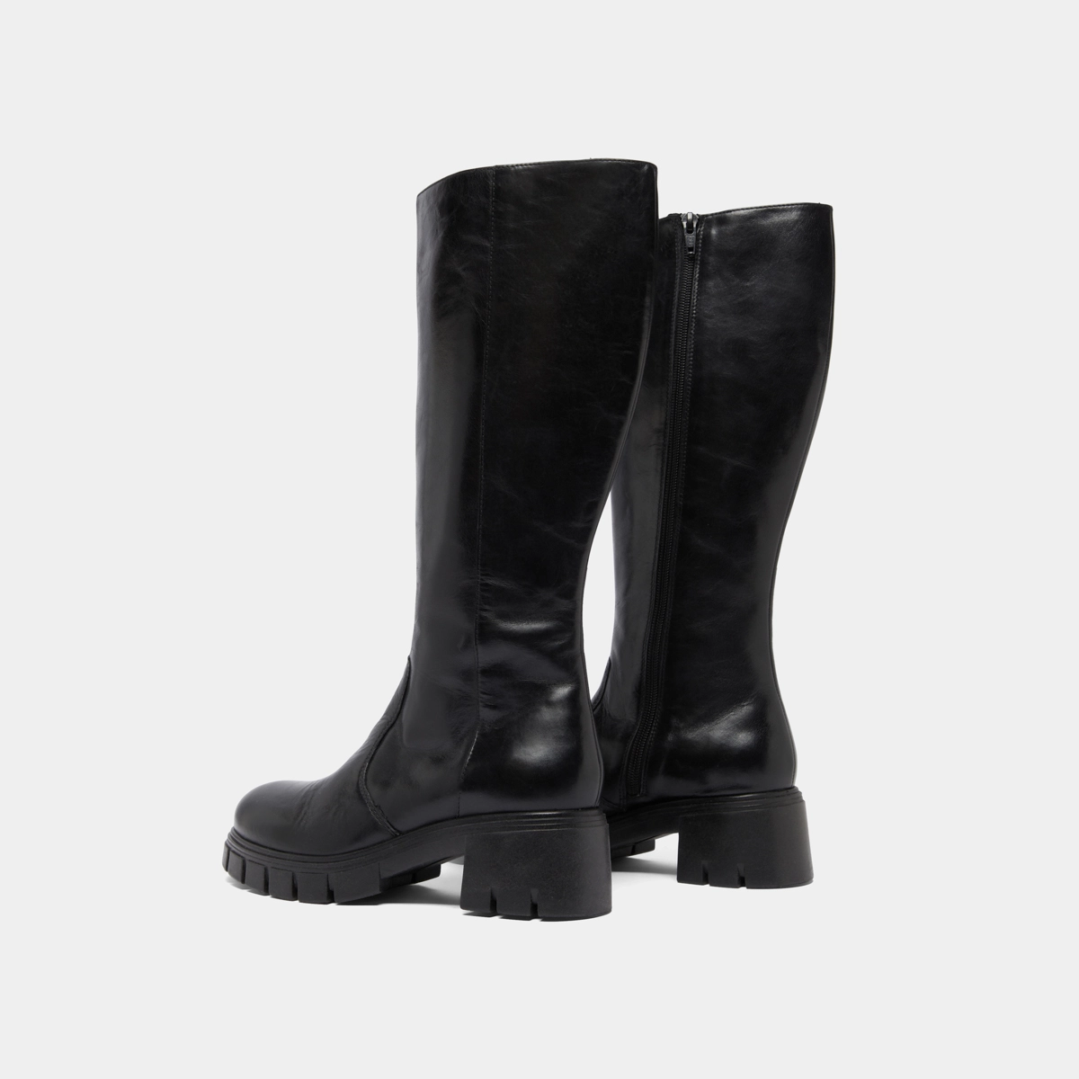 Bottes à semelles crantées en cuir noir | ANTONIN | Jonak