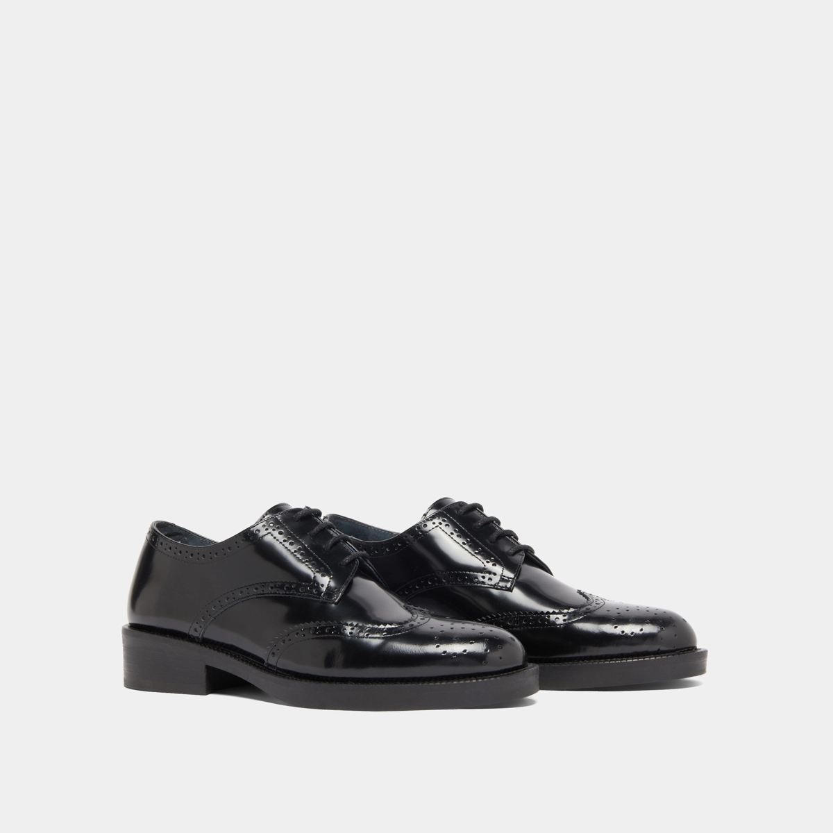 Derbies à lacets en cuir glacé noir | DRUM | Jonak