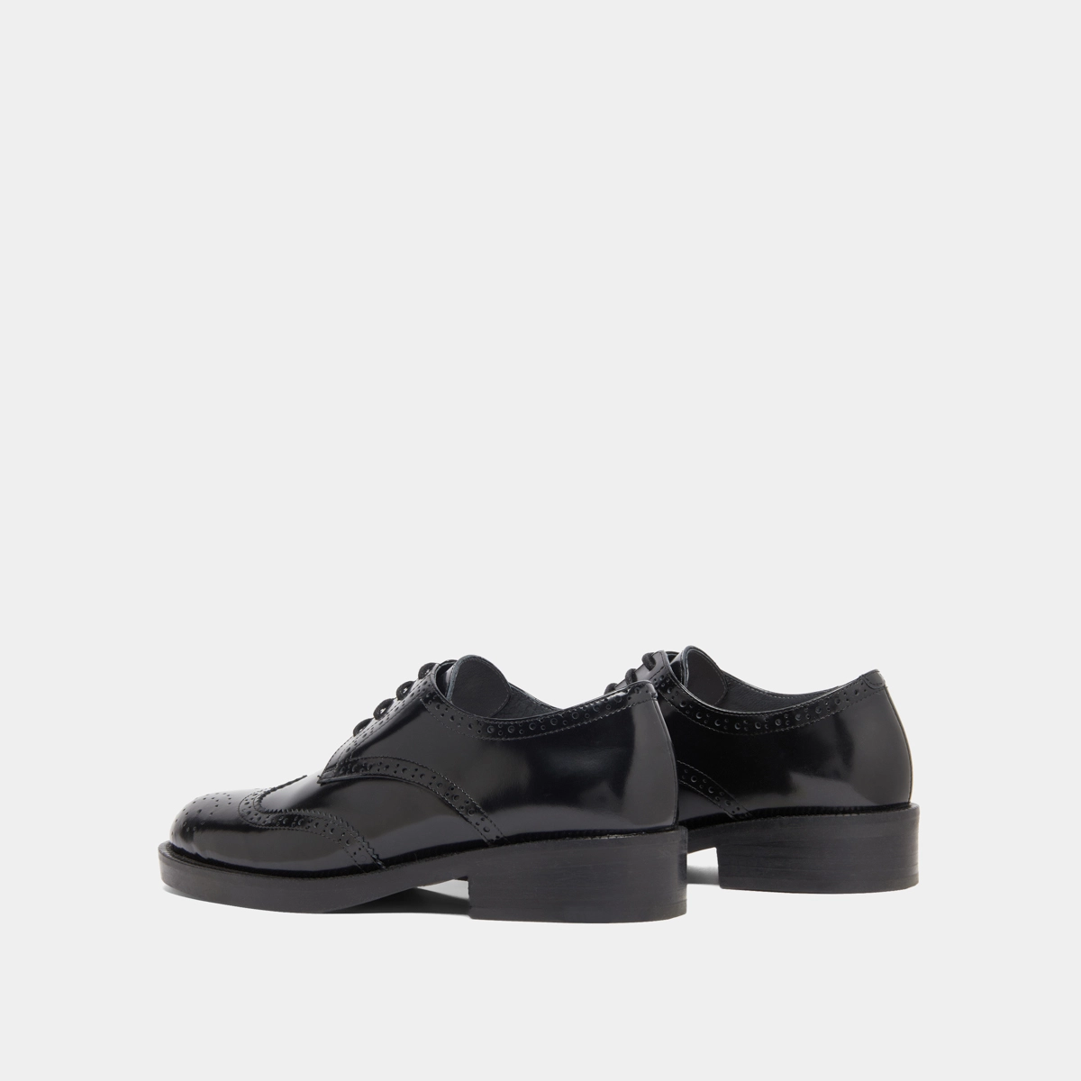 Derbies à lacets en cuir glacé noir | DRUM | Jonak