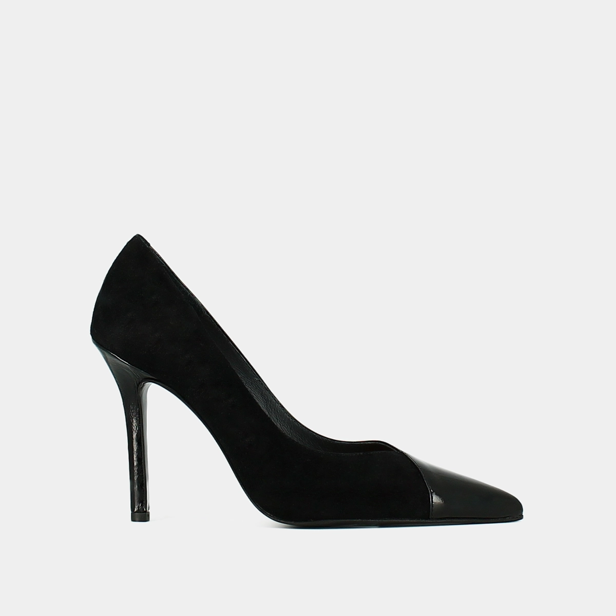 Escarpins pointus en cuir et velours noir | DOUG | Jonak