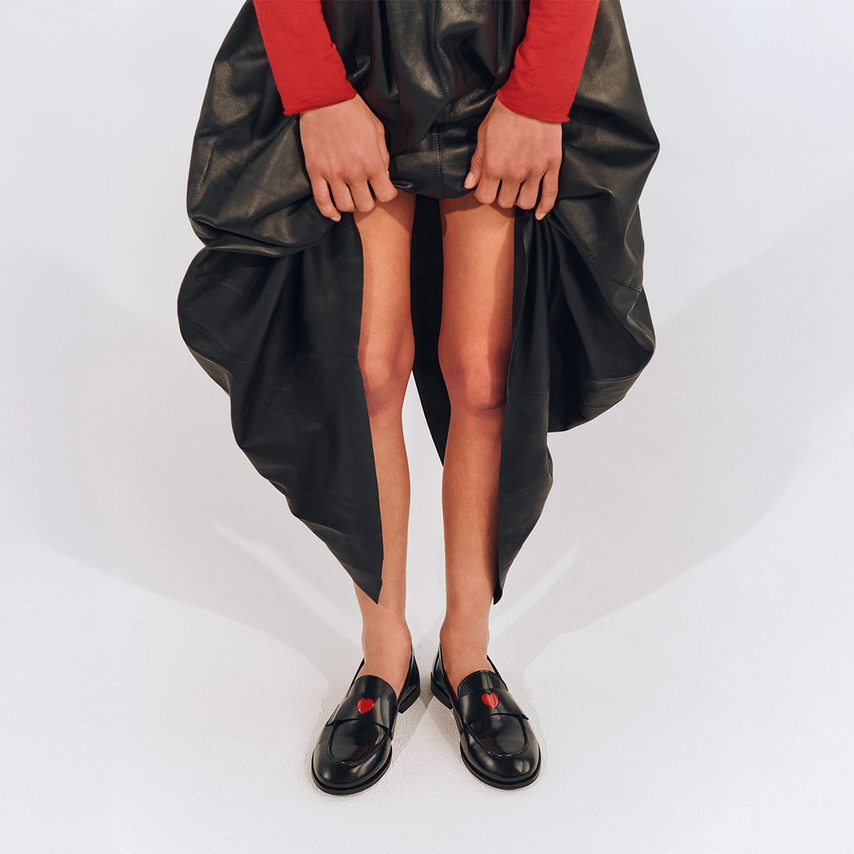 Mocassins à bouts ronds en cuir glacé noir | DONJUAN | Jonak