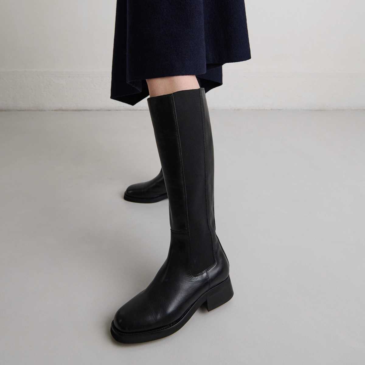 Bottes hautes en cuir noir | PEGGIE | Jonak