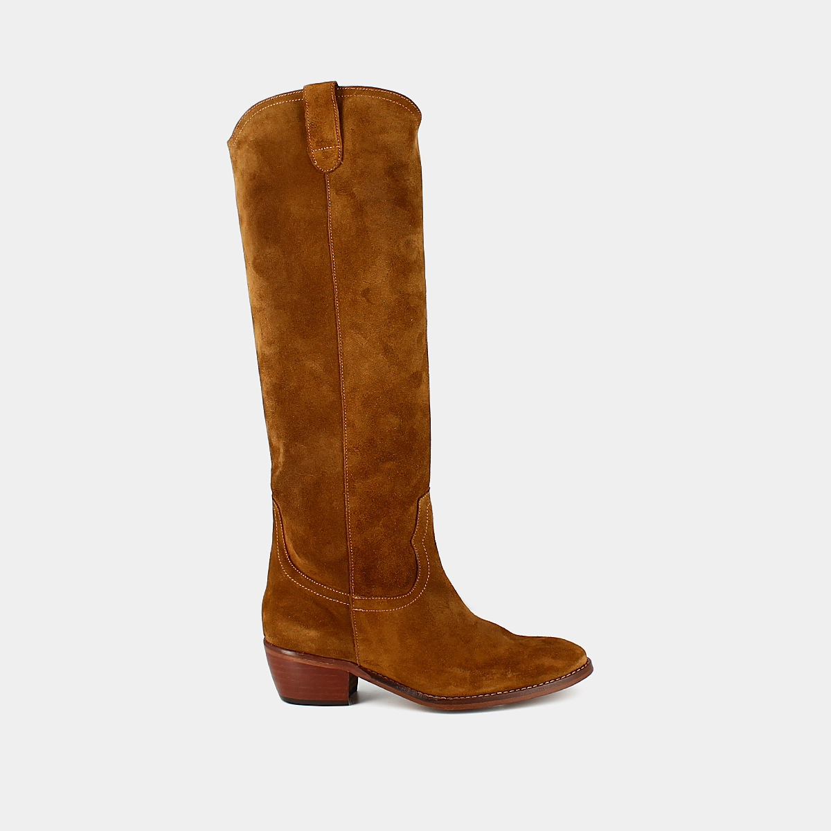 Bottes hautes à bouts ovales en croute cognac | MANHATTAN | Jonak