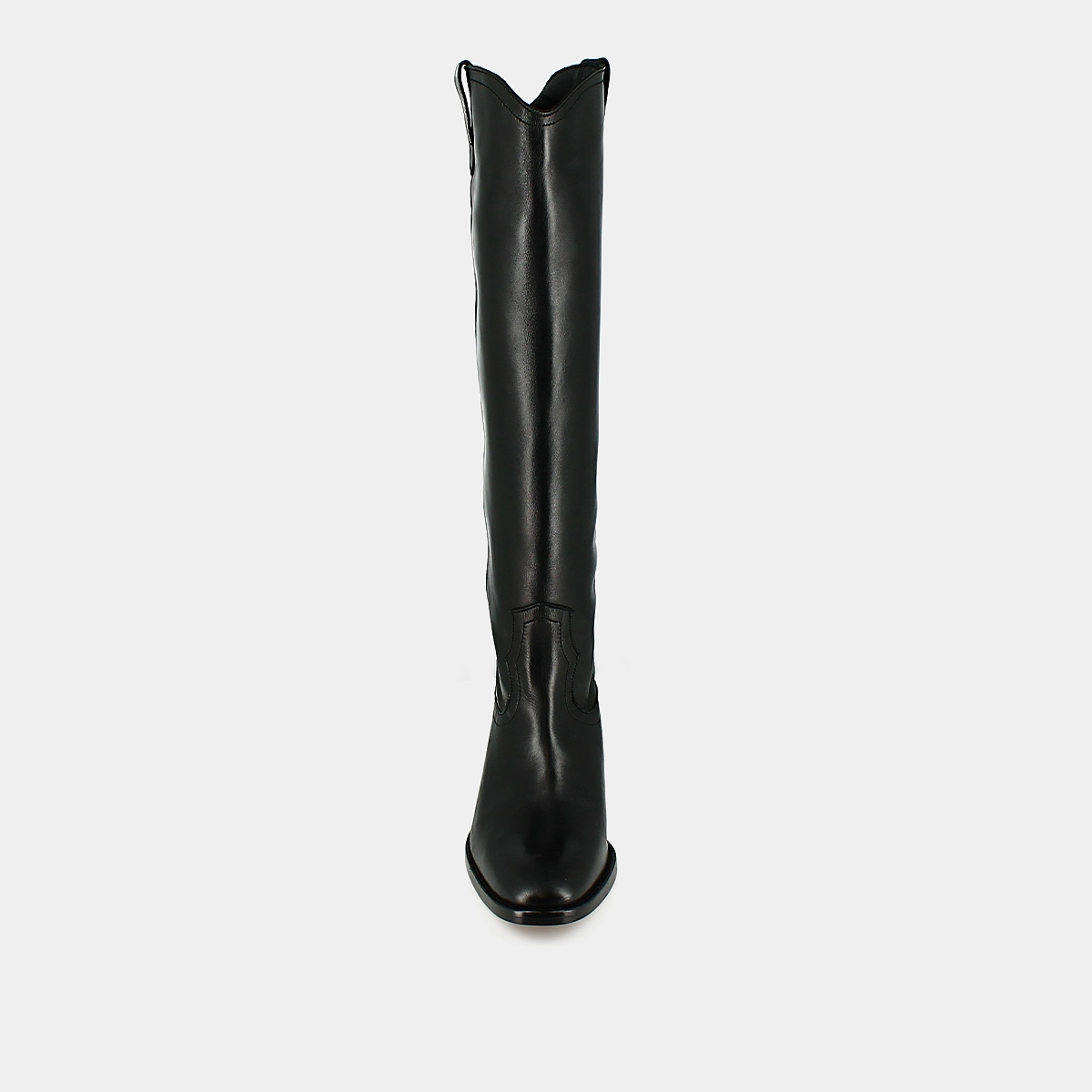 Bottes hautes &agrave; bouts ovales en cuir noir | MANHATTAN | Jonak
