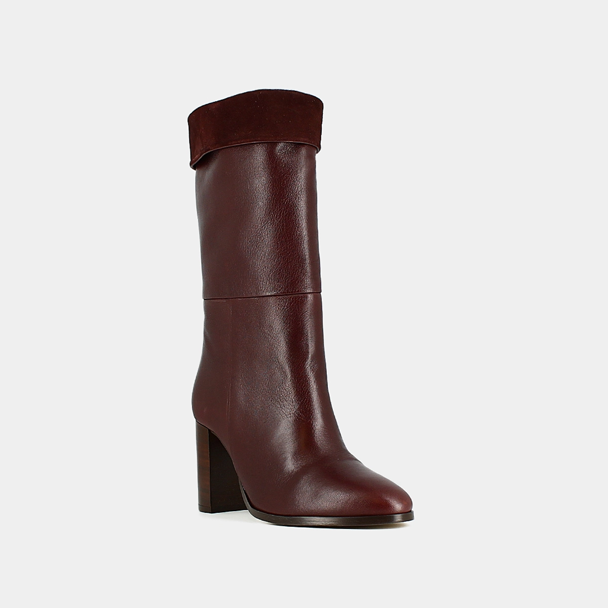 Bottes pointues en cuir et velours bordeaux | VANNES | Jonak
