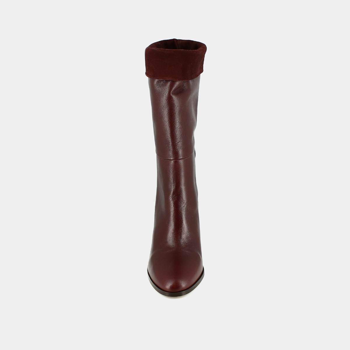 Bottes pointues en cuir et velours bordeaux | VANNES | Jonak