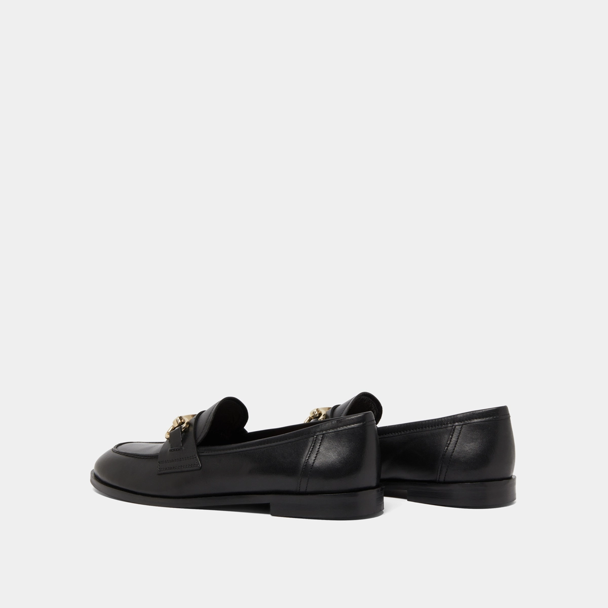 Mocassins &agrave; mors dor&eacute;s en cuir noir | DRAGUIGNAN | Jonak