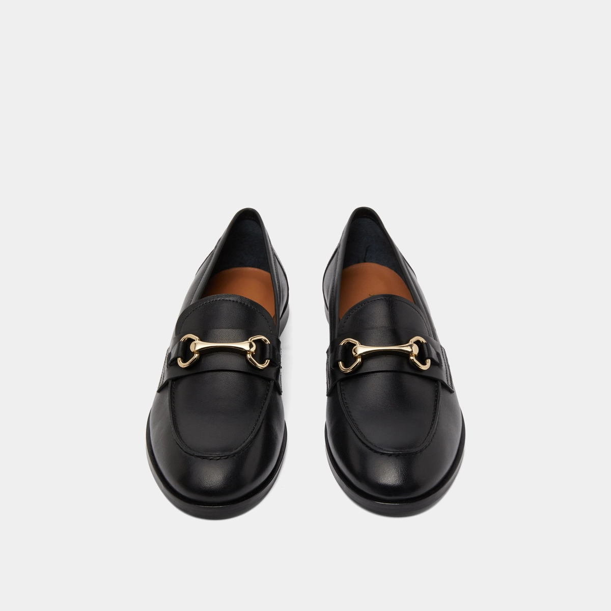 Mocassins &agrave; mors dor&eacute;s en cuir noir | DRAGUIGNAN | Jonak
