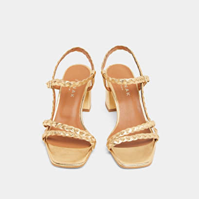 Sandales à talons hauts en cuir métallisé or | VIOLETTE | Jonak